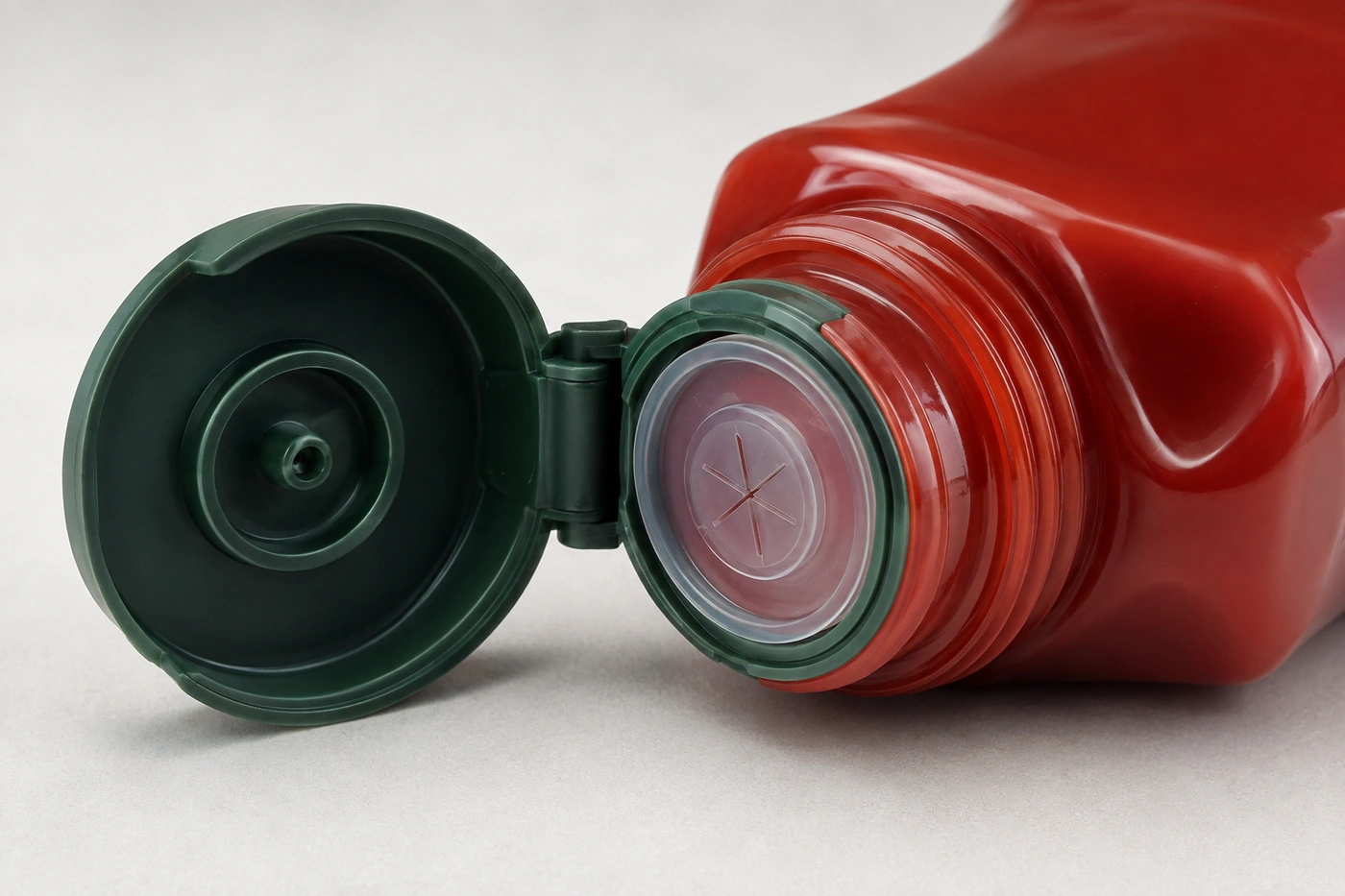 Bouchon à clapet et valve en silicone pour bouteille de ketchup inversée