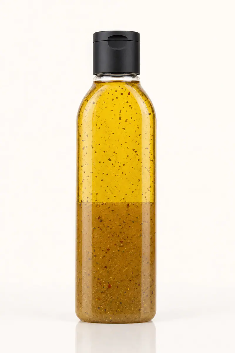 Bouteilles transparentes pour vinaigrette – vue du produit