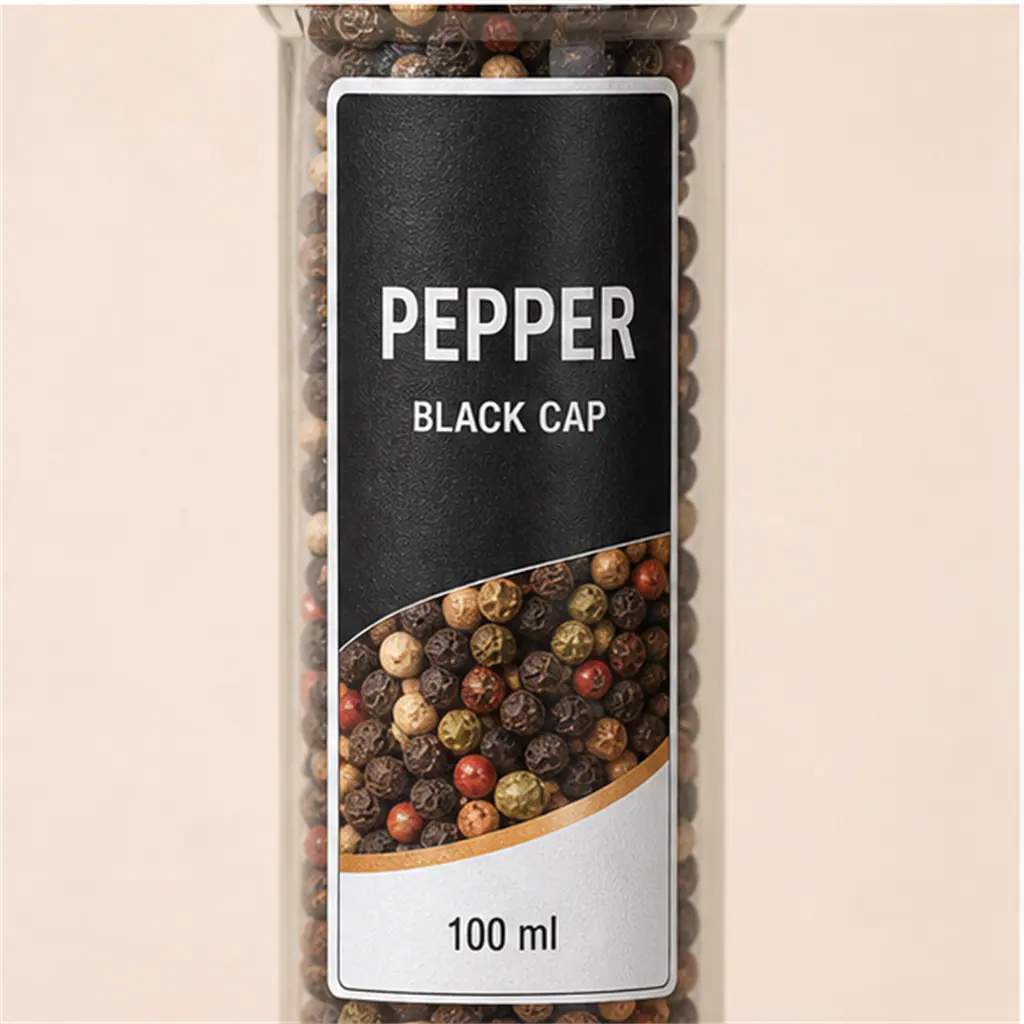 Moulin à poivre compact, tête noire, 100 ml détail du matériau et de la fabrication