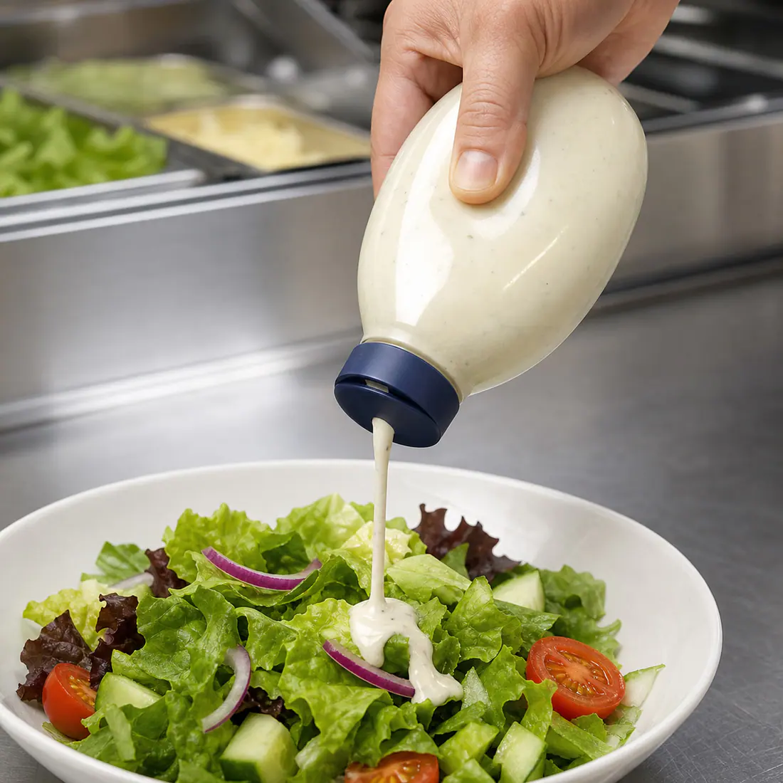 Bouchons Disc-Top pour bouteilles de vinaigrette – utilisation pour le conditionnement alimentaire