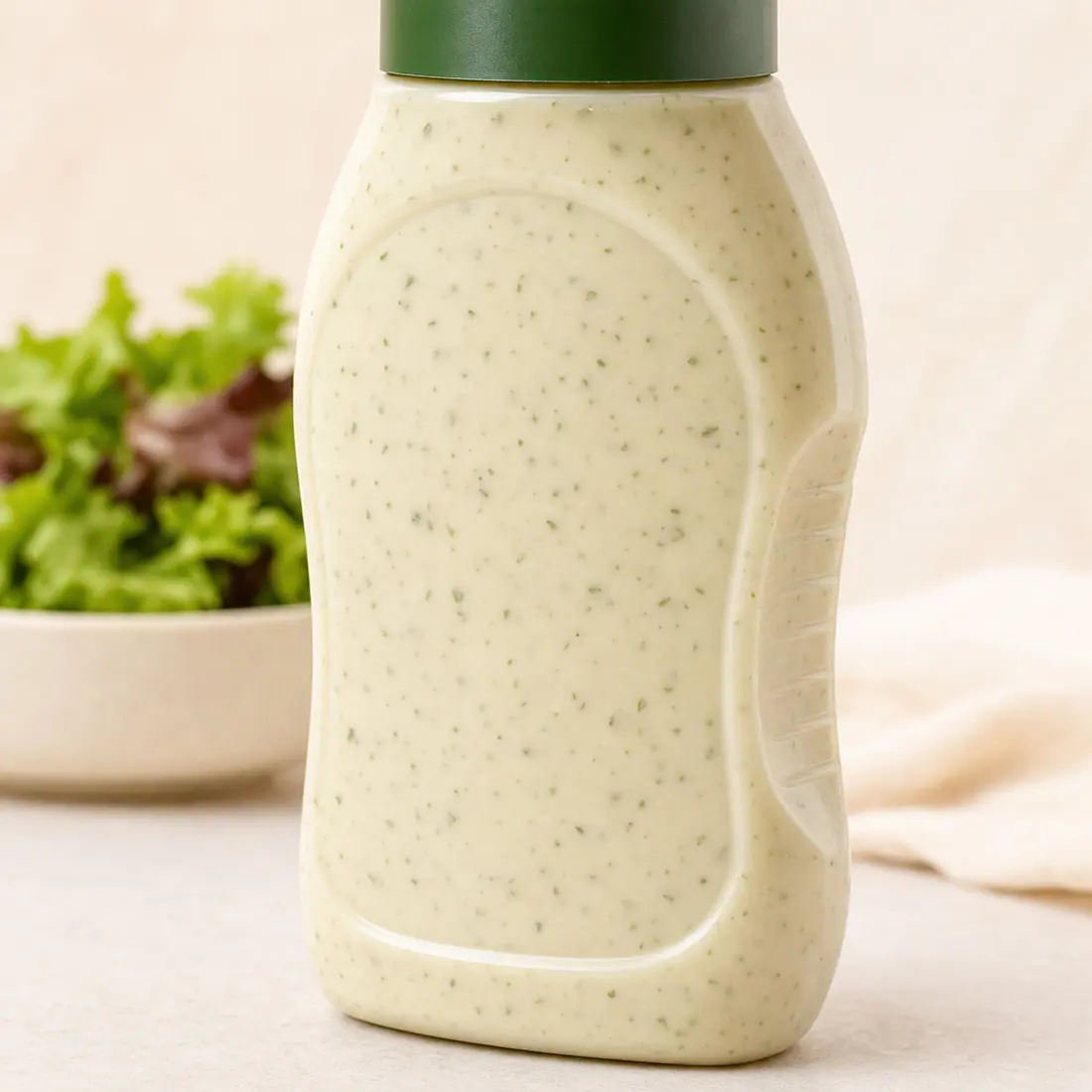 Bouteilles pour vinaigrette avec bouchon Disc-Top détail du matériau et de la fabrication