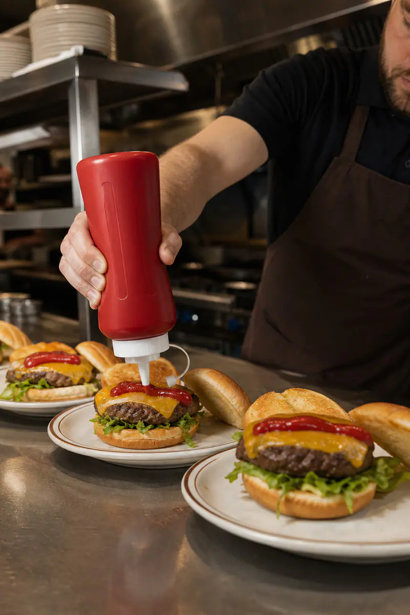 Bouteilles de ketchup pour la restauration – utilisation pour le conditionnement alimentaire