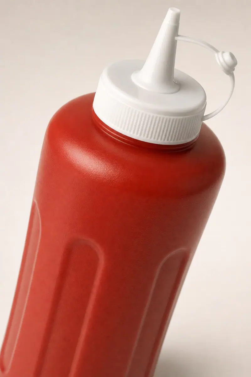 Bouteilles de ketchup pour la restauration détail du matériau et de la fabrication