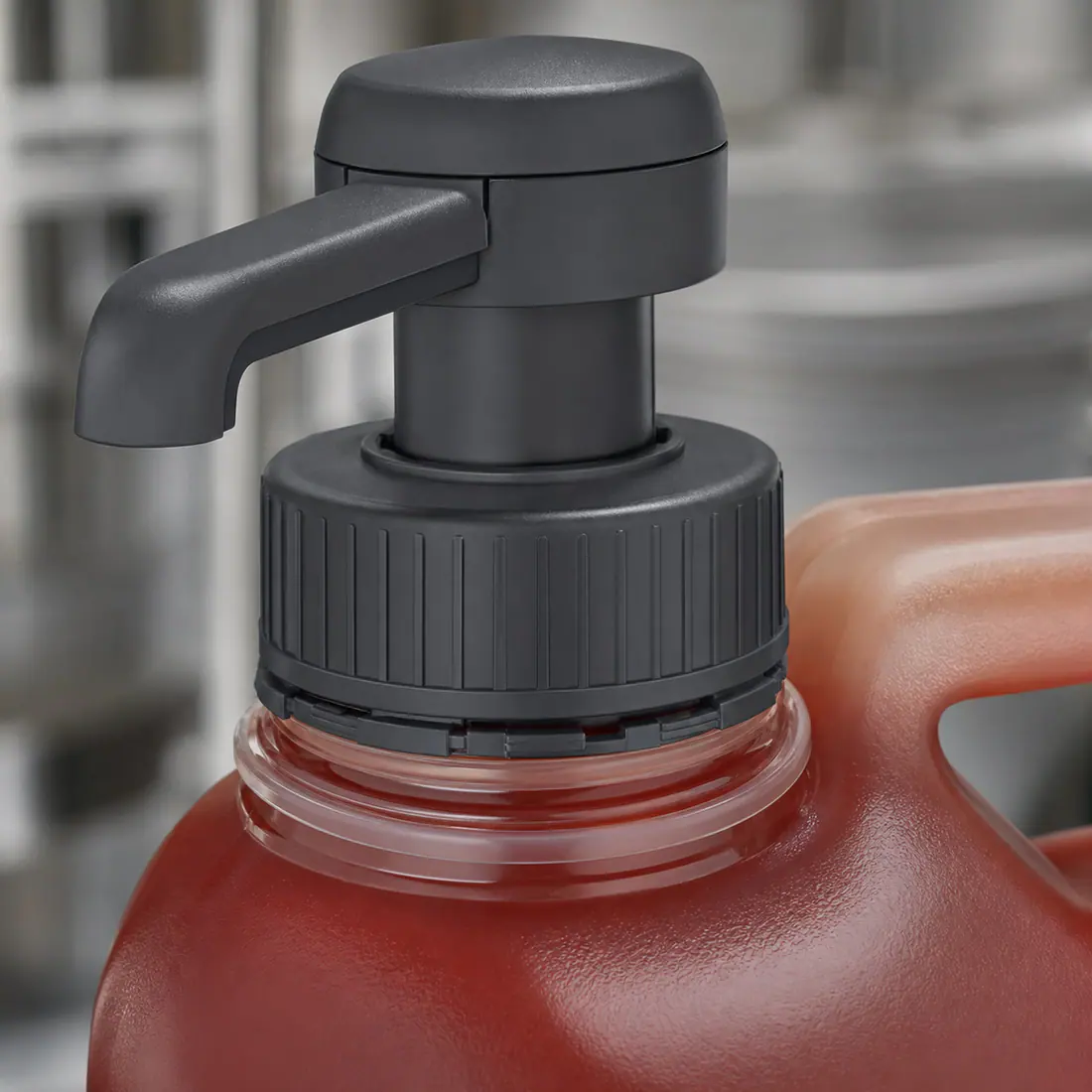 Contenants à ketchup pour la restauration détail du bouchon et de l'étanchéité