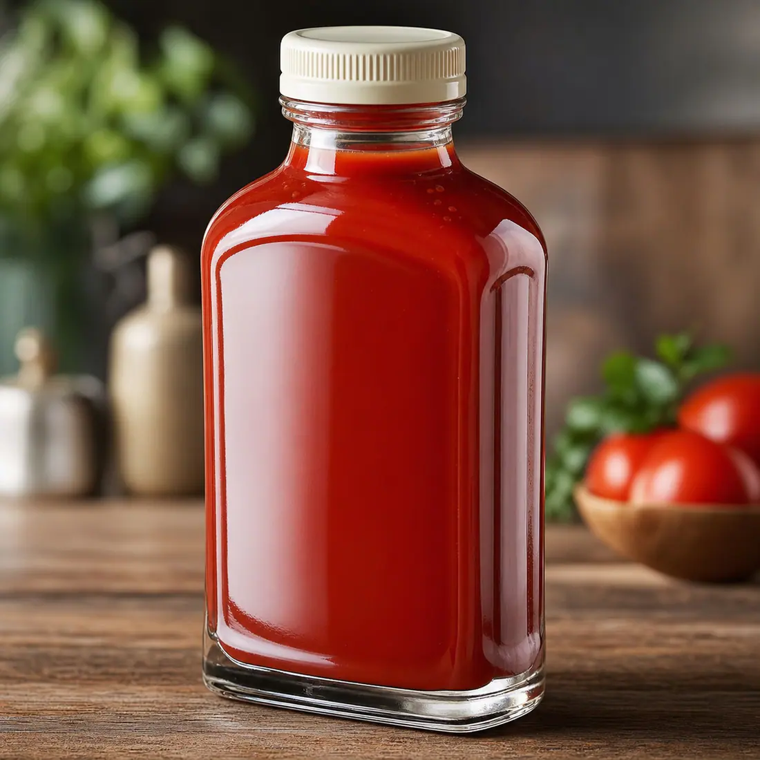 Bouteilles en verre pour ketchup et sauce tomate détail du matériau et de la fabrication