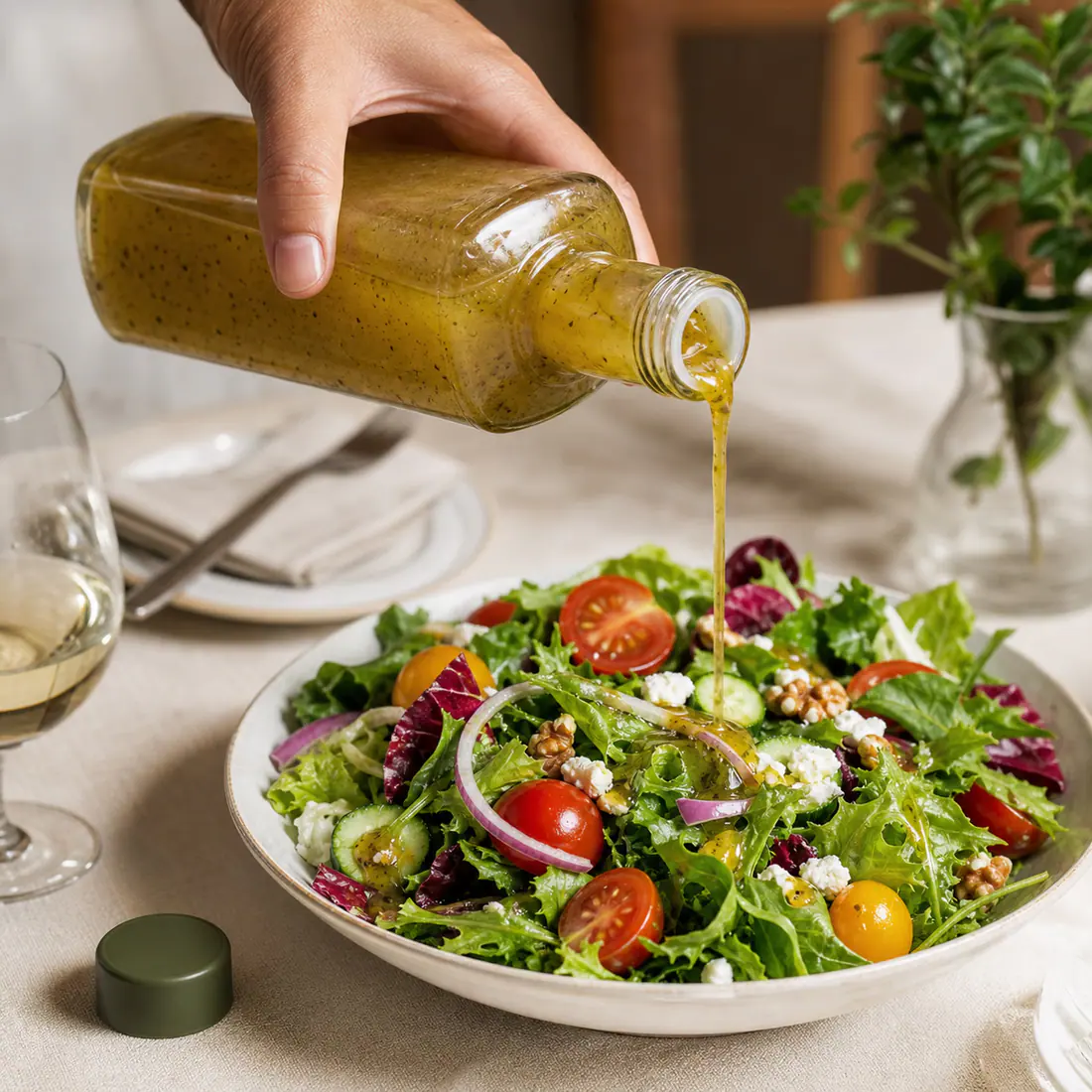 Bouteilles en verre pour marinades et vinaigrettes – utilisation pour le conditionnement alimentaire