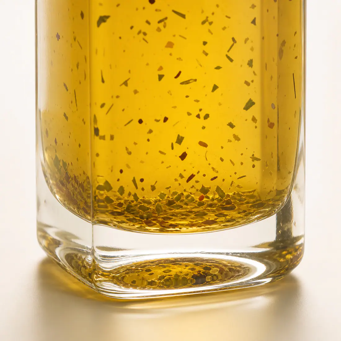 Bouteilles en verre pour vinaigrettes détail du matériau et de la fabrication