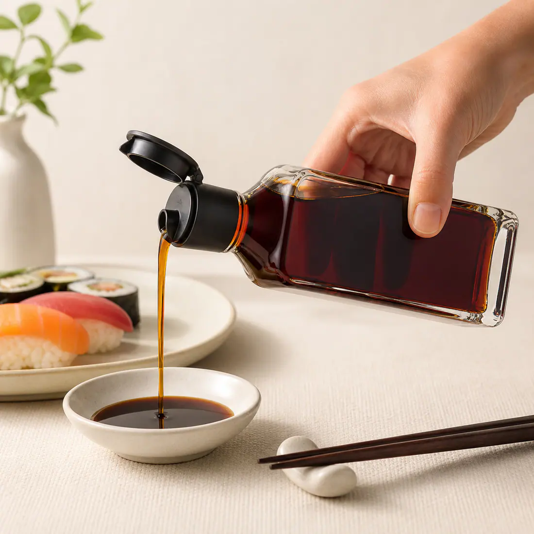 Bouteilles verseuses en verre pour sauce soja – utilisation pour le conditionnement alimentaire