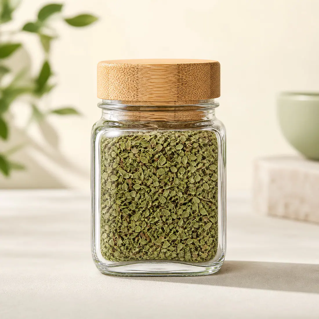Pots à épices en verre avec couvercle vue de face pour l'emballage professionnel