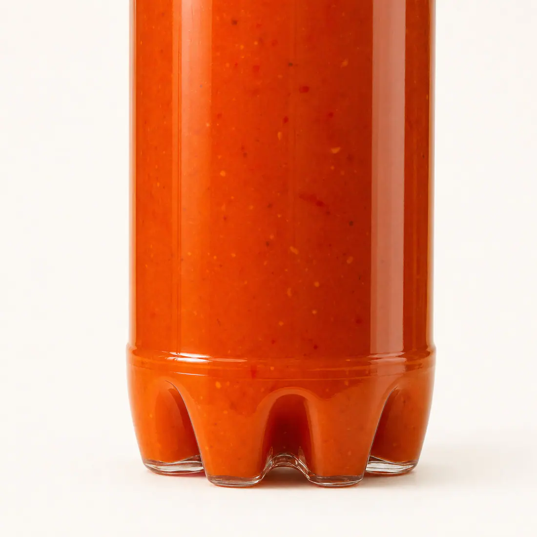 Bouteilles woozy pour sauce piquante détail du matériau et de la fabrication