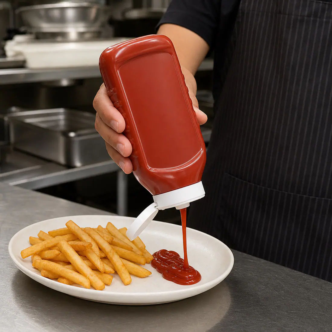 Bouteilles de ketchup pour marques propres – utilisation pour le conditionnement alimentaire