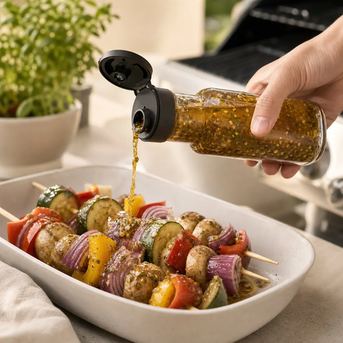 Bouteilles pour marinades et sauces grillades – utilisation pour le conditionnement alimentaire