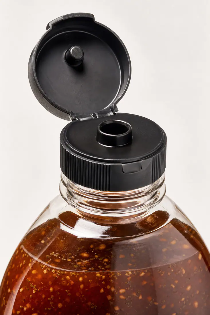 Bouteilles pour marinades détail du bouchon et de l'étanchéité