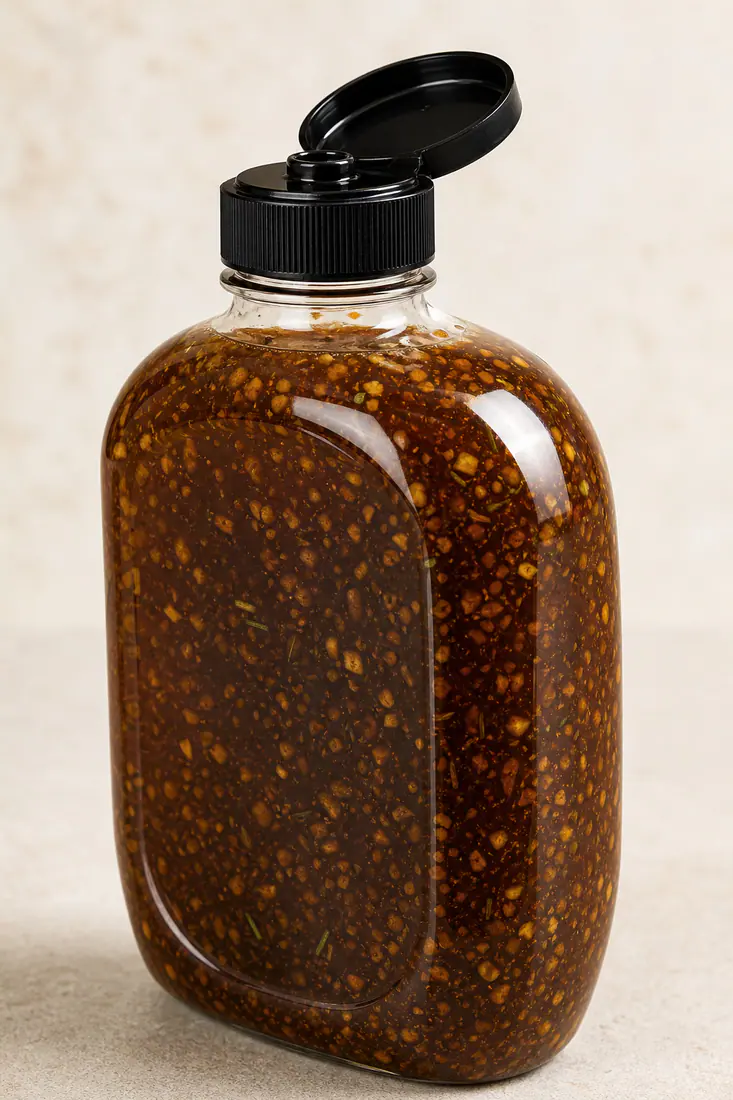 Bouteilles pour marinades détail du matériau et de la fabrication