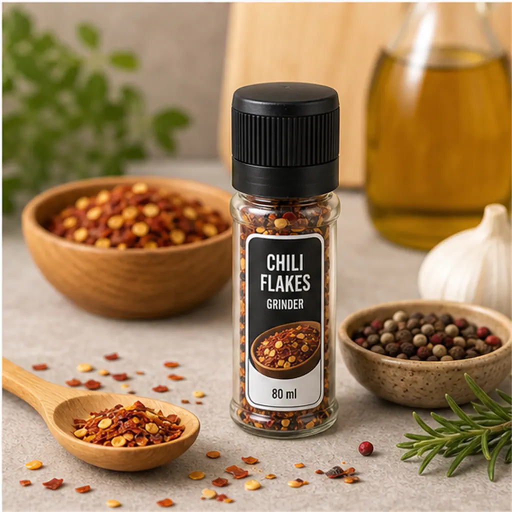 Mini-moulin à épices, tête noire, 80 ml – utilisation pour le conditionnement alimentaire