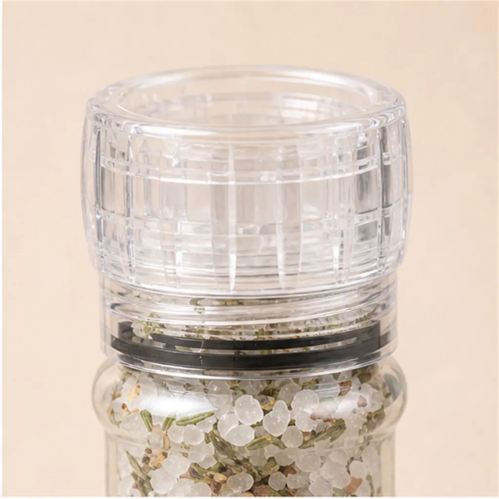 Mini-moulin à épices, tête transparente, 80 ml détail du bouchon et de l'étanchéité