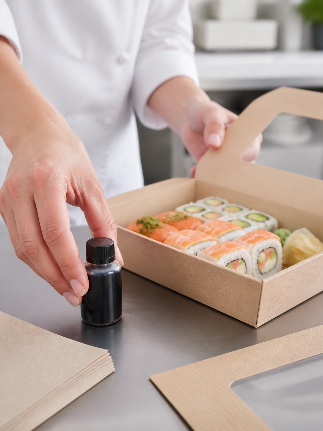 Mini-bouteille pour sauce soja 30 ml – utilisation pour le conditionnement alimentaire