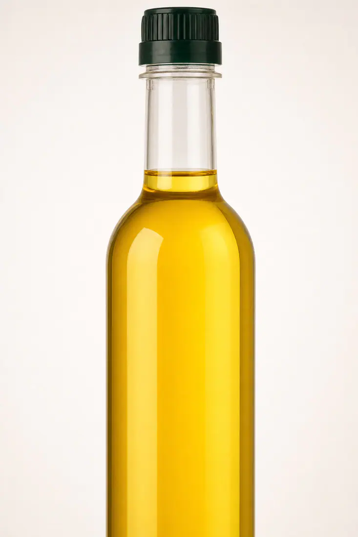 Bouteilles pour huile, vinaigre et condiments liquides détail du matériau et de la fabrication