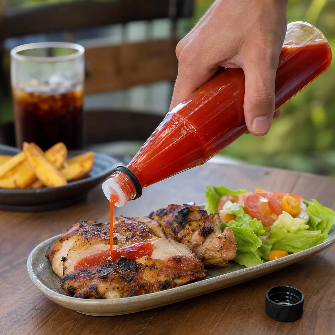 Bouteilles pour sauce au poivre – utilisation pour le conditionnement alimentaire
