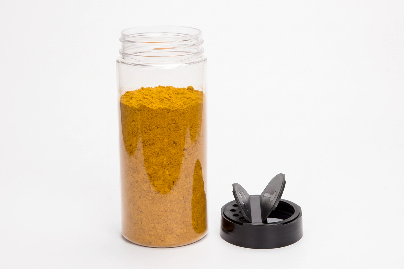 Pot à épices en PET 100 ml avec saupoudreur détail du matériau et de la fabrication