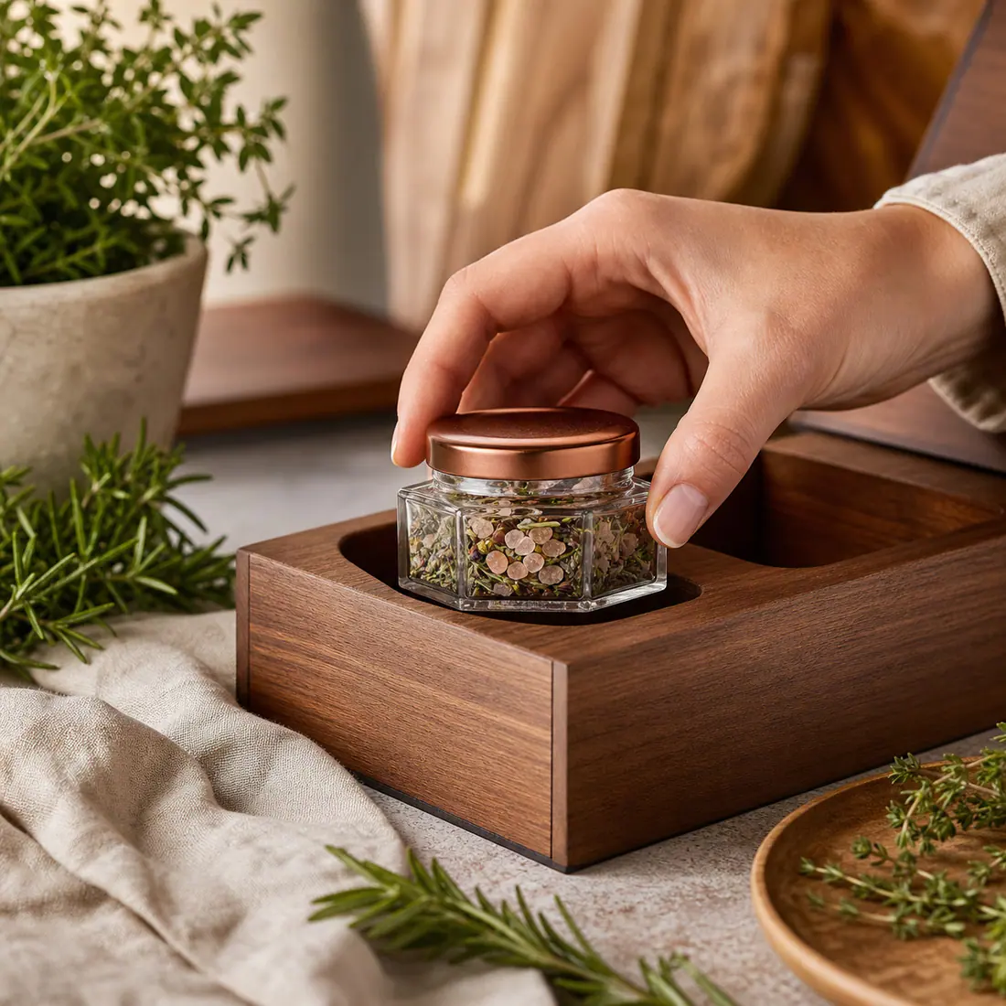 Pots à épices premium en verre – utilisation pour le conditionnement alimentaire