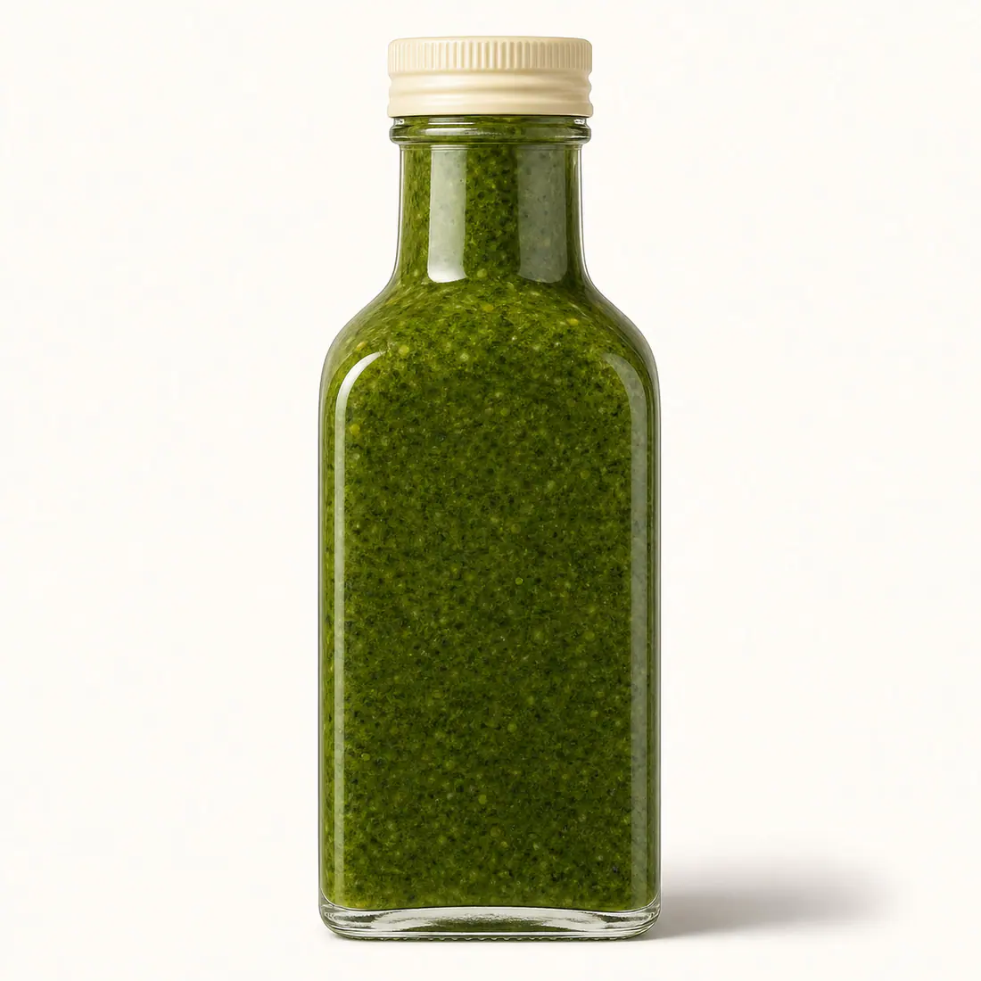 Bouteilles en verre pour condiments en marque propre vue de face pour l'emballage professionnel