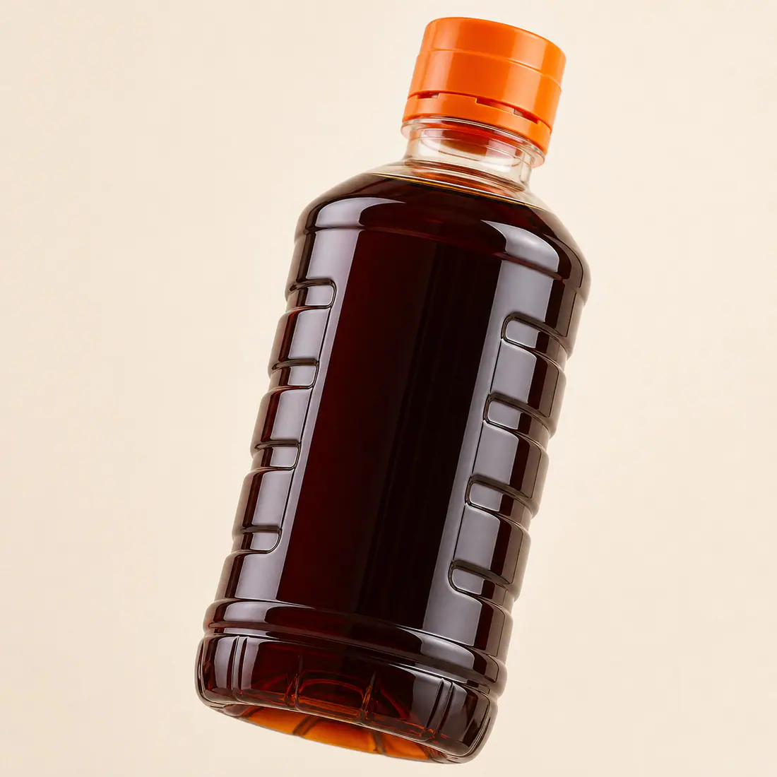 Bouteilles de sauce soja avec témoin d'ouverture détail du matériau et de la fabrication