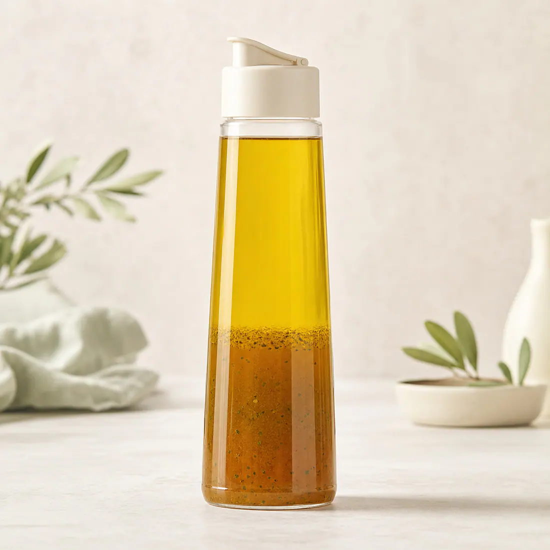 Bouteilles verseuses pour vinaigrette vue de face pour l'emballage professionnel