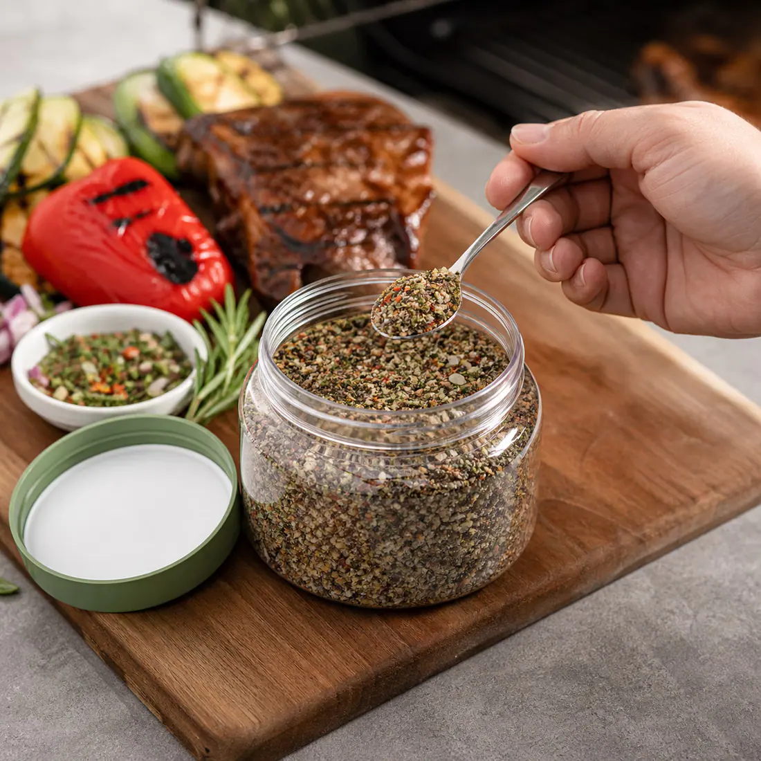 Pots à épices à large ouverture – utilisation pour le conditionnement alimentaire