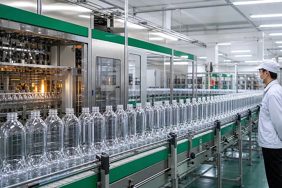 Production automatisée de bouteilles pour sauces