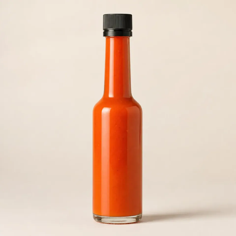 Bouteilles Woozy en verre pour sauce piquante – vue du produit