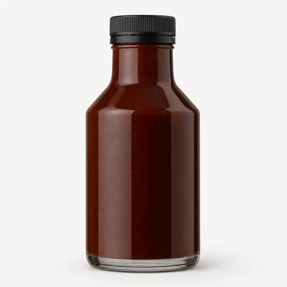 Bouteilles en verre pour ketchup et sauce barbecue – vue du produit