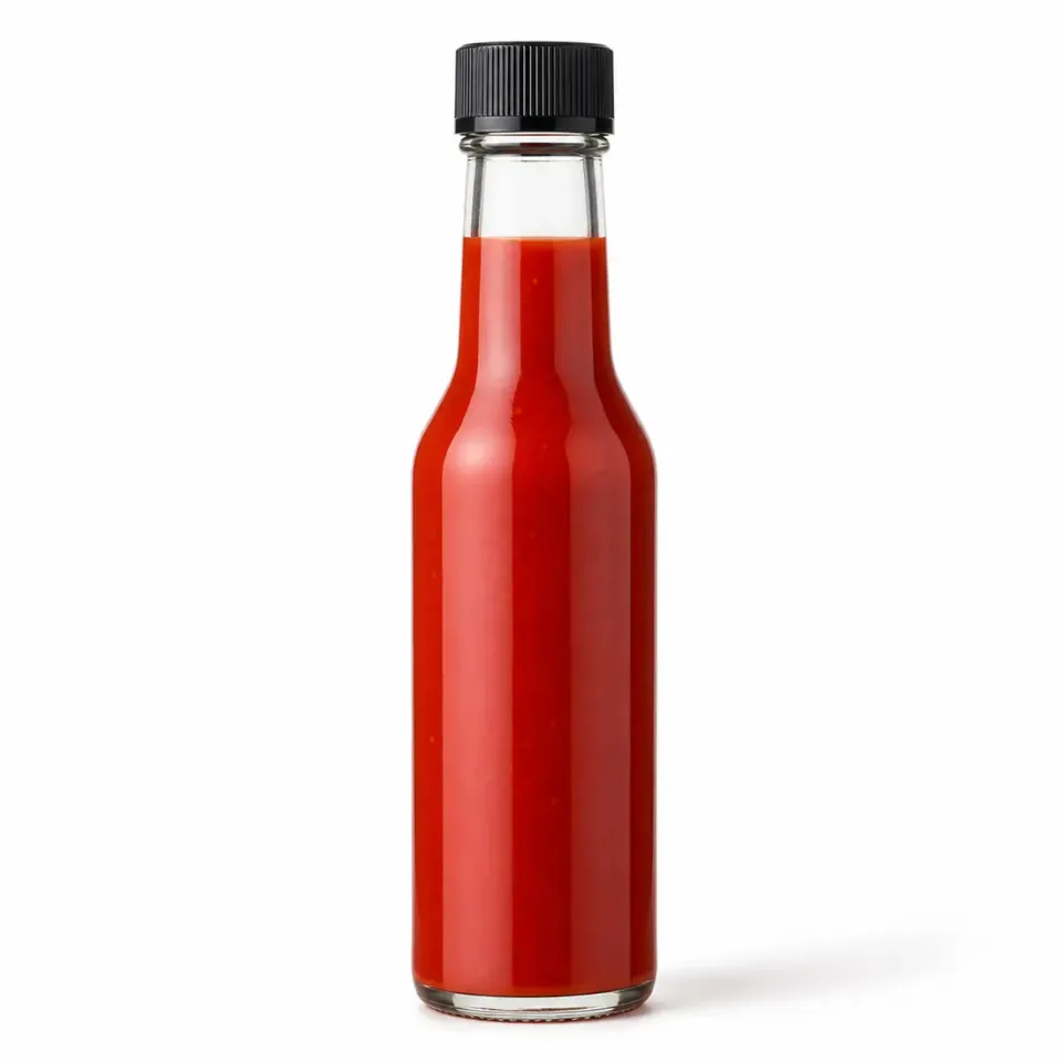Bouteilles woozy en verre pour sauces – vue du produit