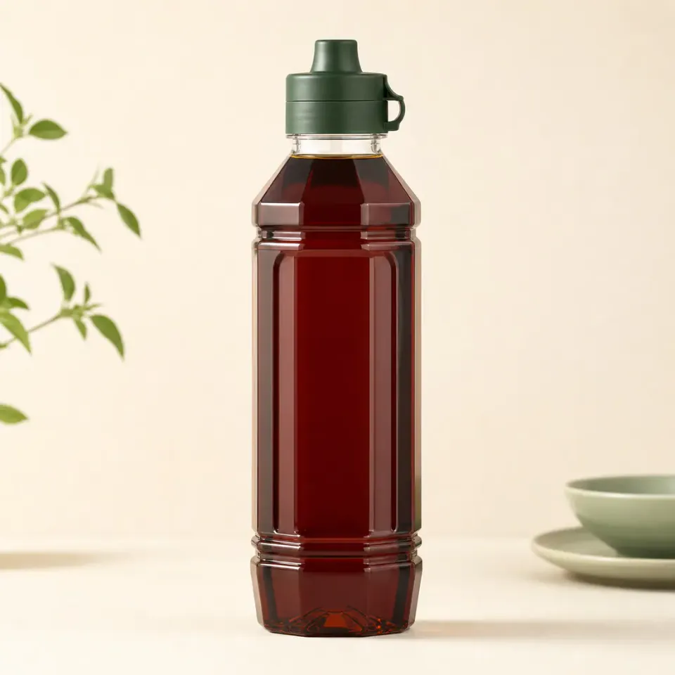 Bouteilles de sauce soja en PET – vue du produit