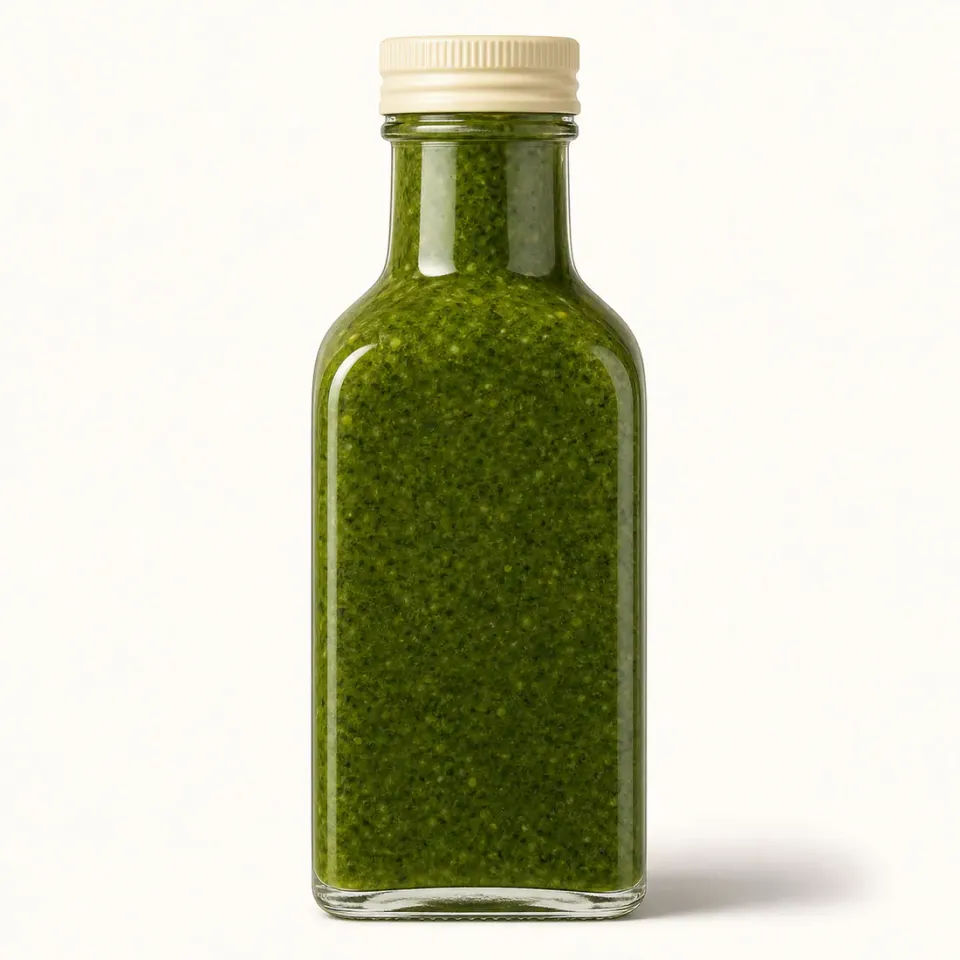 Bouteilles en verre pour condiments en marque propre – vue du produit