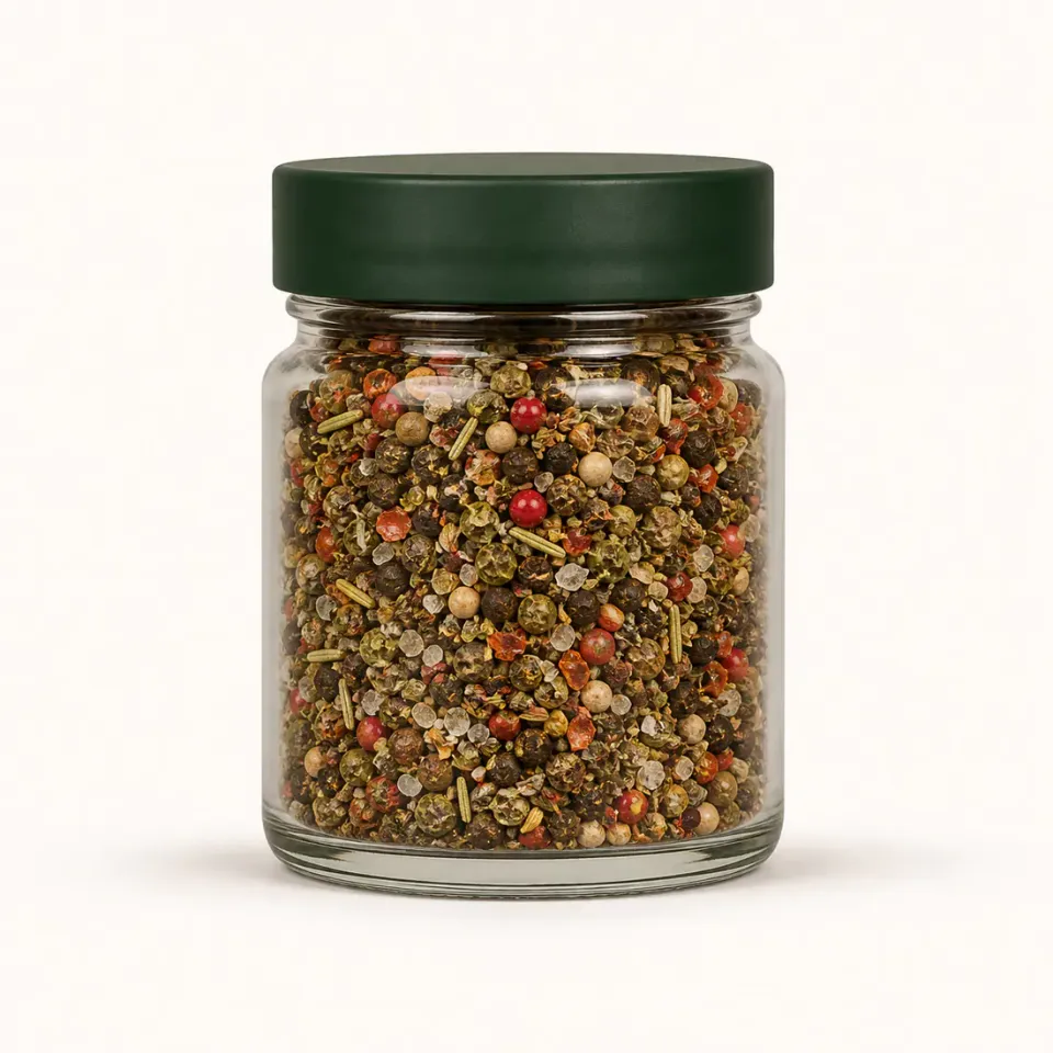 Pots à épices ronds en verre – vue du produit