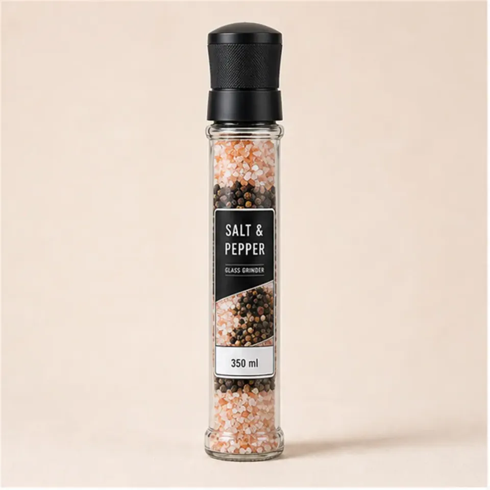 Grand moulin à sel et à poivre en verre 350 ml – vue du produit